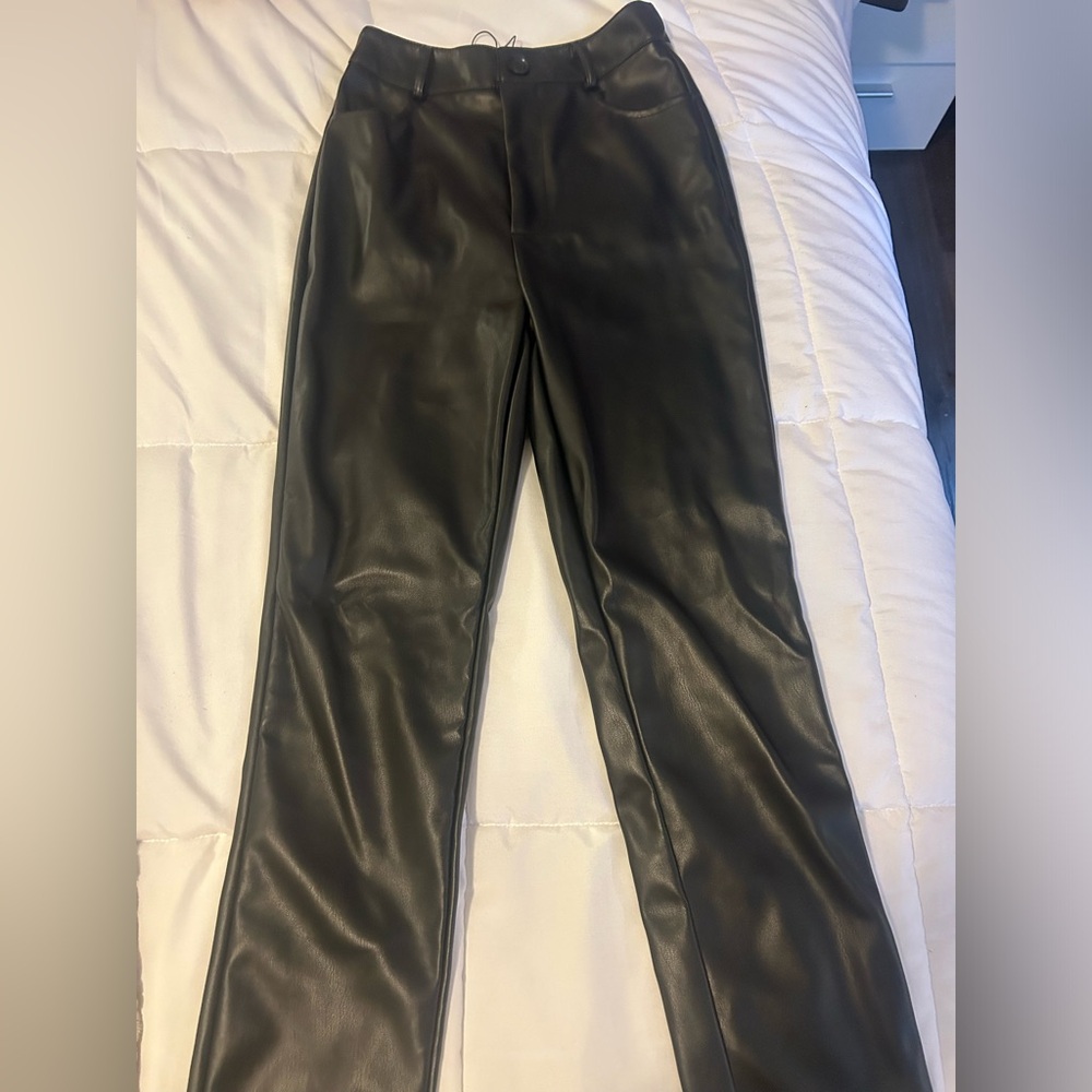 PrettyLittleThing Black Faux Leather Pants